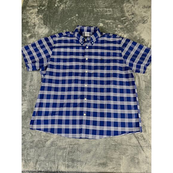 Brooks Brothers 346 Plaid Button Down Shirt Blue White XXL Regular Excellent - Picture 1 of 10